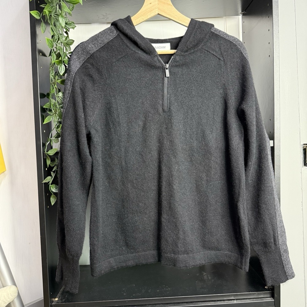 Naadam Cashmere Sweater Womens Extra Small Quite Luxury Quarter Zip Hooded